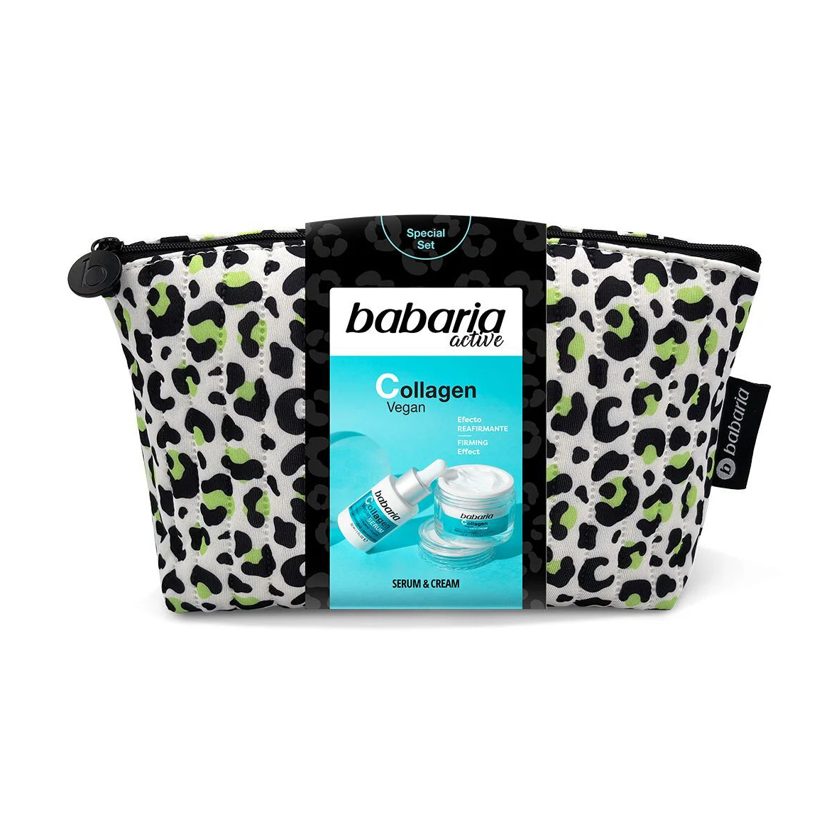 Набір для обличчя Babaria Collagen Vegan (крем, 50 мл + сироватка, 30 мл + косметичка, 1 шт)